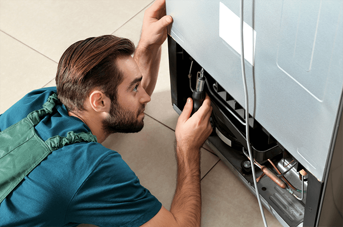 Refrigerator repair process step 3 - Precision Refrigeration Service in Dubai